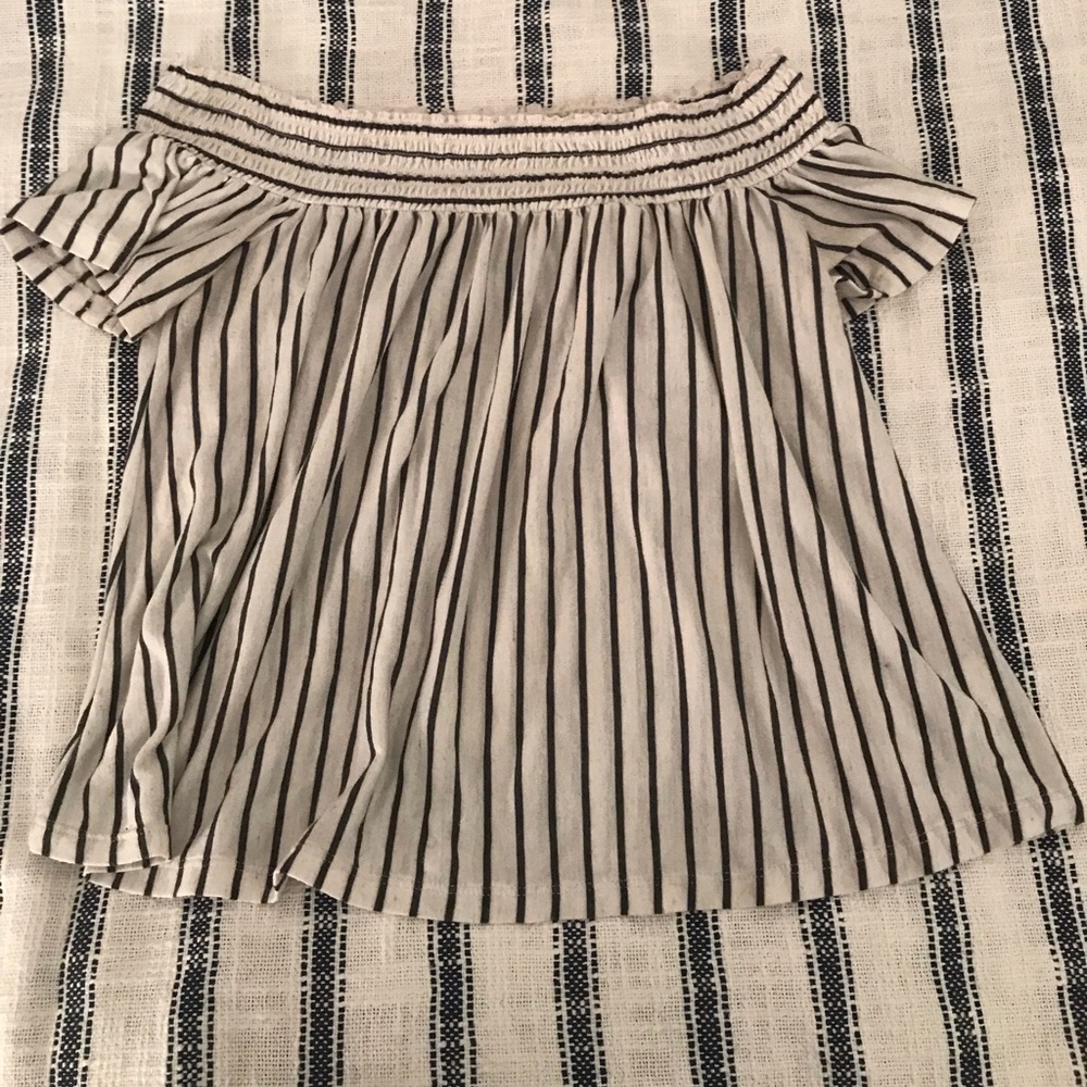 Off the shoulder striped top